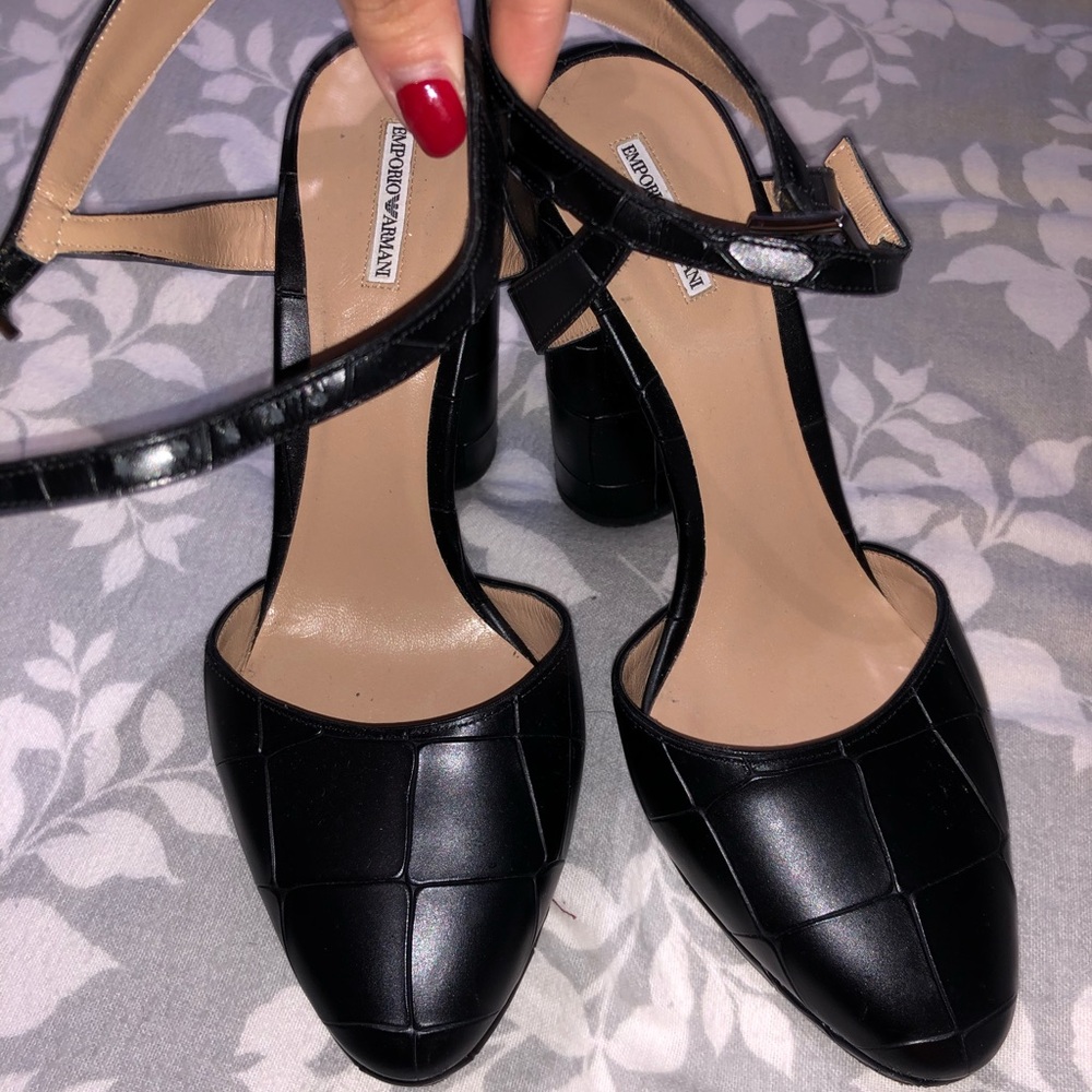 Emporio Armani Snake Skin Thick Heeled Shoes 💥